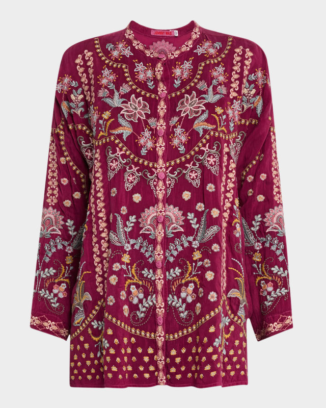Emmea Audrey Floral-Embroidered Tunic